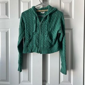 American Eagle Outfitters Teal Cable Knit Cardigan